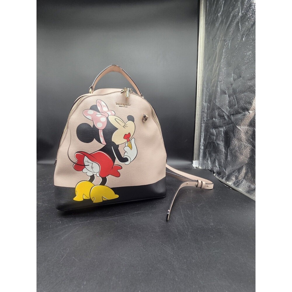 Kate Spade x Disney Minnie Mouse Medium Black and Pink Backpack - Picture 1 of 16